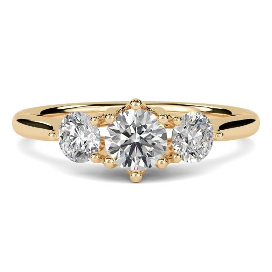 DHDOMR31012 Modern Crossover Round Diamond Trilogy Ring