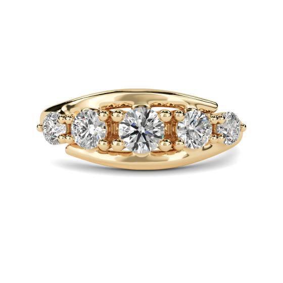 5 Stone Round Diamond Half Eternity Ring