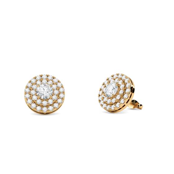 Round Diamond Double Halo Earrings