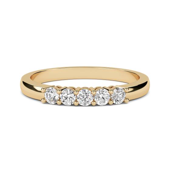 DHHET1001 5 Stone Round Diamond Half Eternity Ring
