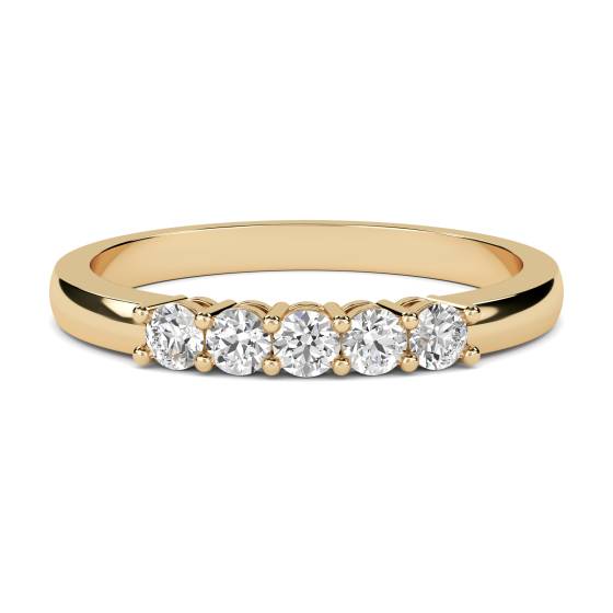 DHHET1001 5 Stone Round Diamond Half Eternity Ring