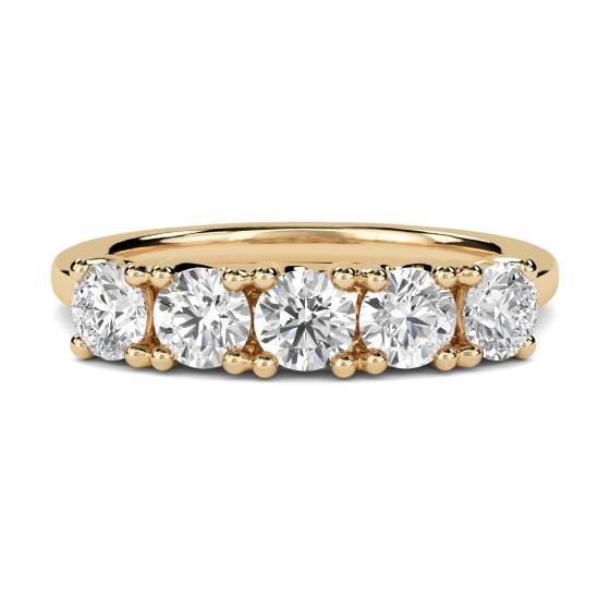 DHHET1002 5 Stone Round Diamond Half Eternity Ring