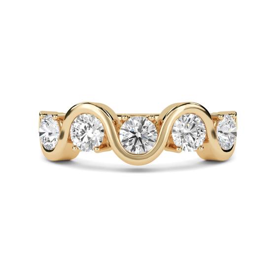 DHHET127 Five Stone Round Diamond Half Eternity Ring