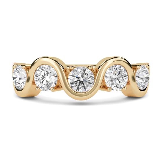 Five Stone Round Diamond Half Eternity Ring