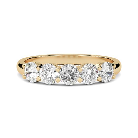 DHHET180 5 Stone Round Diamond Half Eternity Ring