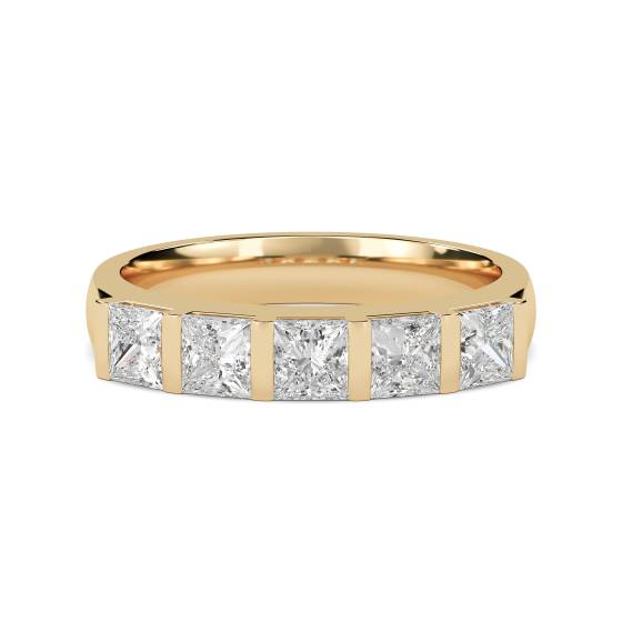 DHHET181 5 Stone Princess Diamond Half Eternity Ring