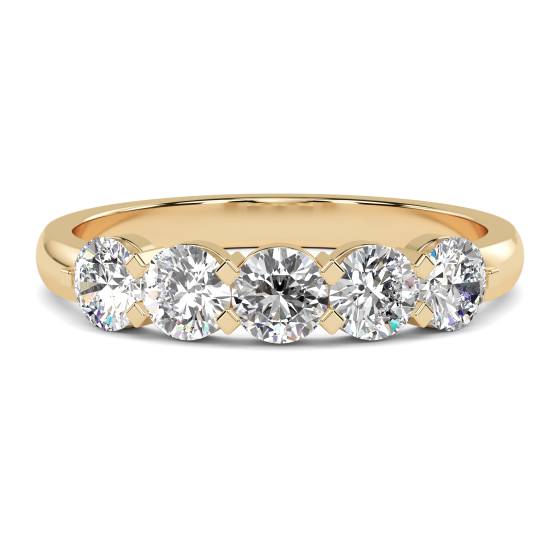 5 Stone Round Diamond Half Eternity Ring