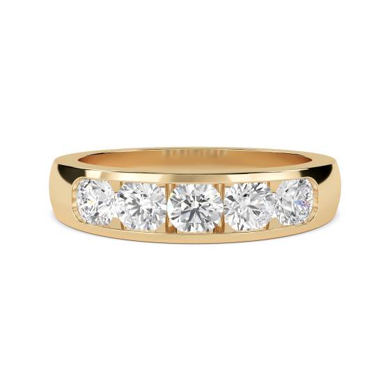 DHHET222 5 Stone Round Diamond Half Eternity Ring