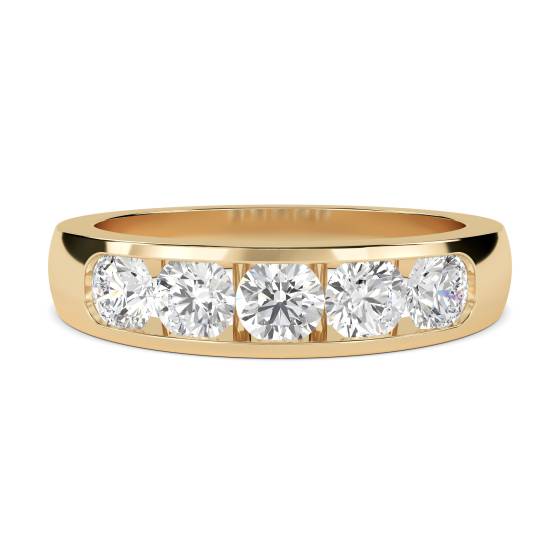 5 Stone Round Diamond Half Eternity Ring