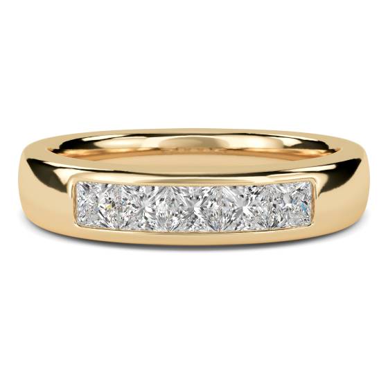 5 Stone Princess Diamond Half Eternity Ring