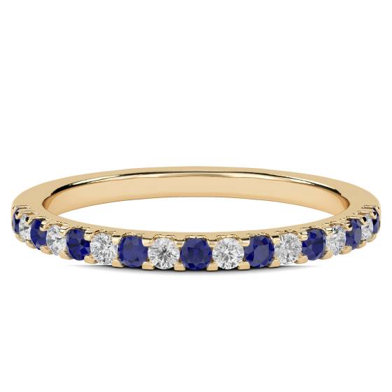 2.5mm Blue Sapphire and Diamond Eternity Ring