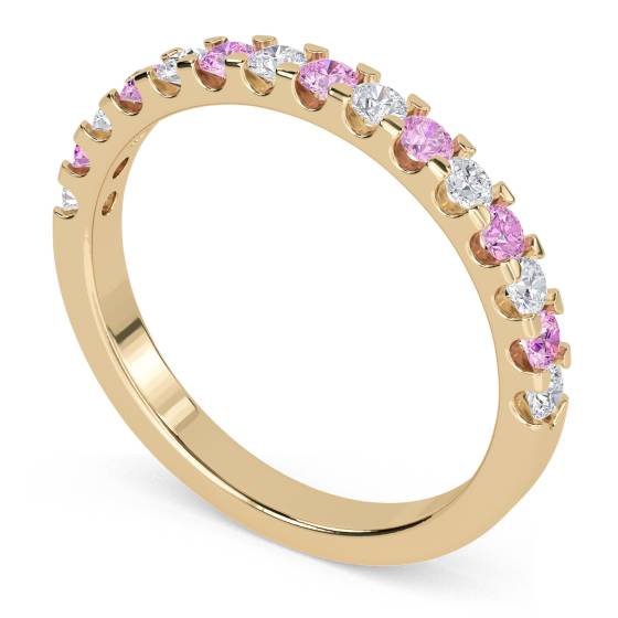 2.5mm Pink Sapphire and Diamond Eternity Ring
