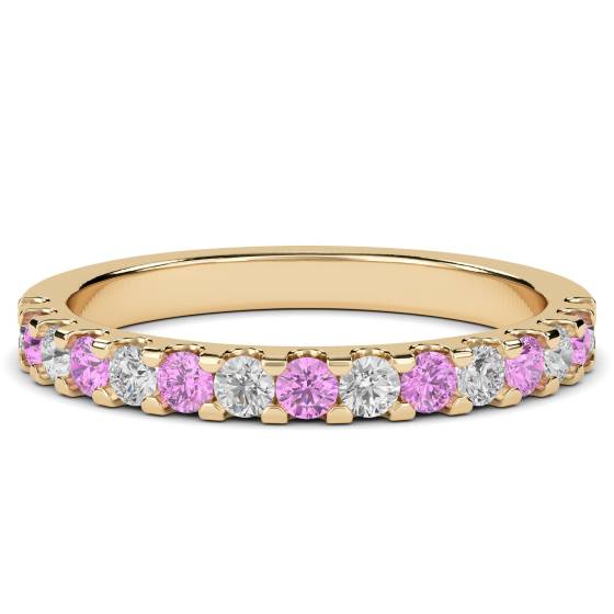 2.5mm Pink Sapphire and Diamond Eternity Ring