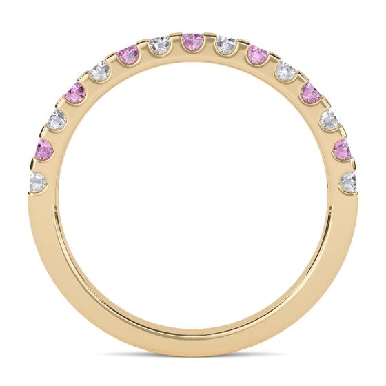 2.5mm Pink Sapphire and Diamond Eternity Ring