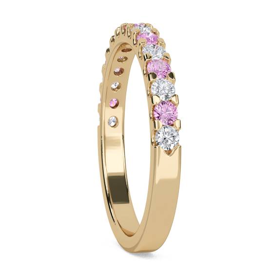 2.5mm Pink Sapphire and Diamond Eternity Ring
