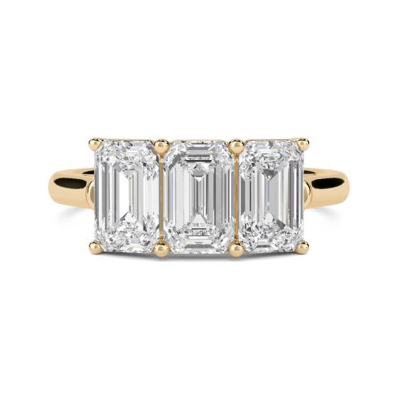 Classic Emerald Diamond Trilogy Ring