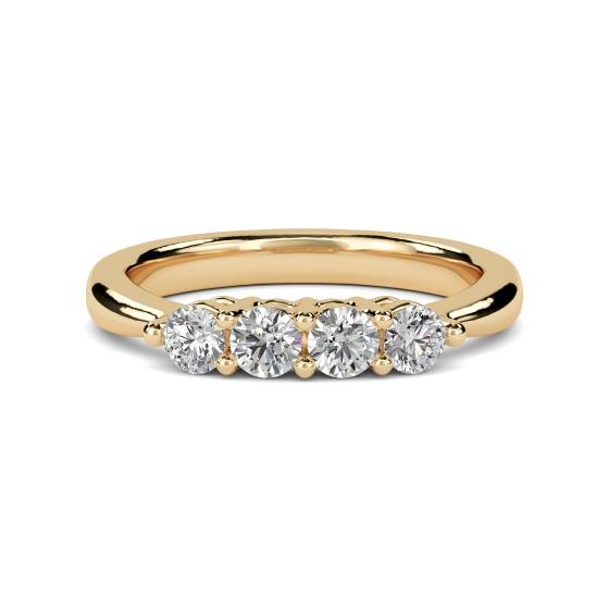 DHMT04002 Four Stone Round Diamond Half Eternity Ring