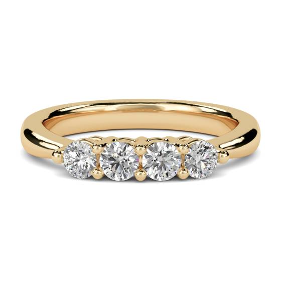 DHMT04002 Four Stone Round Diamond Half Eternity Ring
