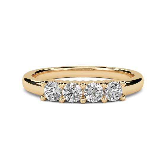 DHMT04010 4 Stone Round Diamond Half Eternity Ring