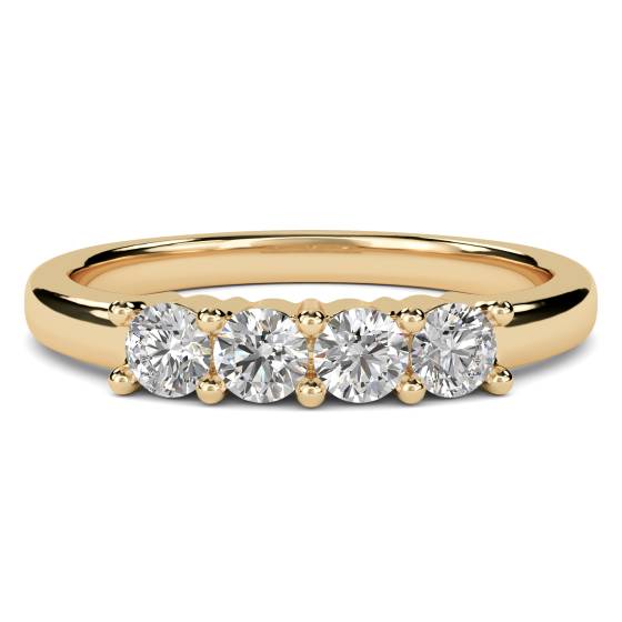 DHMT04010 4 Stone Round Diamond Half Eternity Ring