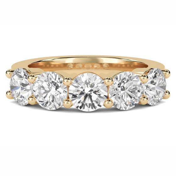 DHMT05088 5 Stone Round Diamond Half Eternity Ring