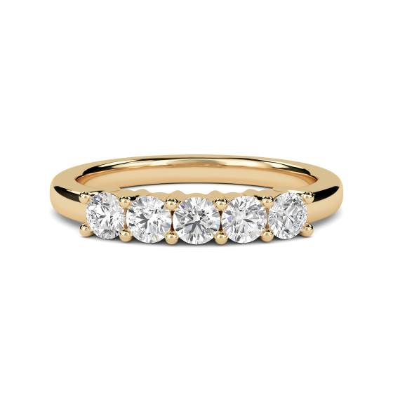 DHMT05102 5 Stone Round Diamond Half Eternity Ring