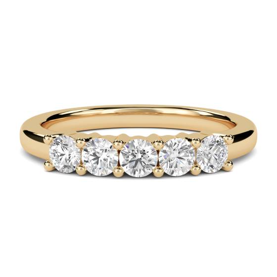 DHMT05102 5 Stone Round Diamond Half Eternity Ring