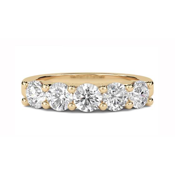 DHMT05104 5 Stone Round Diamond Half Eternity Ring