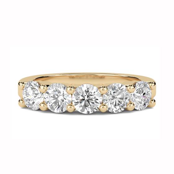 DHMT05104 5 Stone Round Diamond Half Eternity Ring