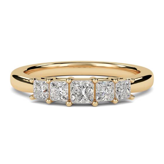 5 Stone Princess Diamond Half Eternity Ring