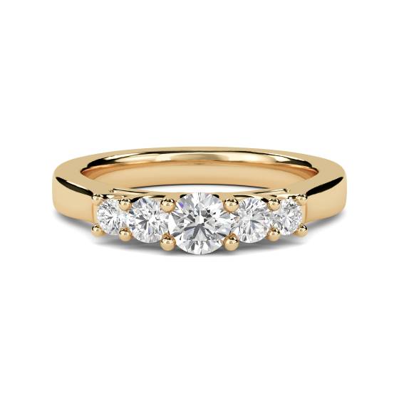 DHMT05129 5 Stone Round Diamond Half Eternity Ring