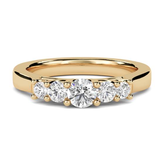 DHMT05129 5 Stone Round Diamond Half Eternity Ring