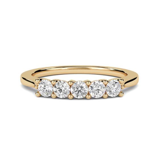 DHMT05134 5 Stone Round Diamond Half Eternity Ring