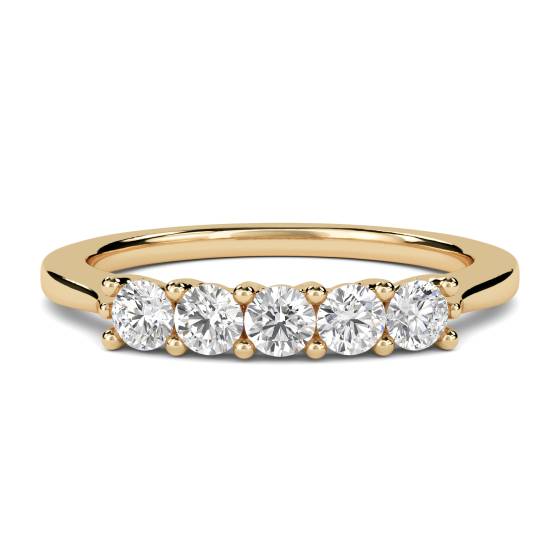 DHMT05134 5 Stone Round Diamond Half Eternity Ring