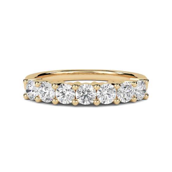 DHMT07065 7 Stone Round Diamond Half Eternity Ring