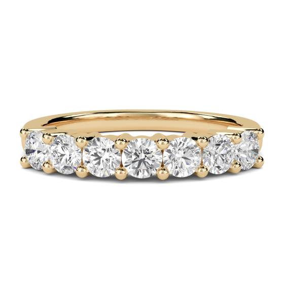 DHMT07065 7 Stone Round Diamond Half Eternity Ring