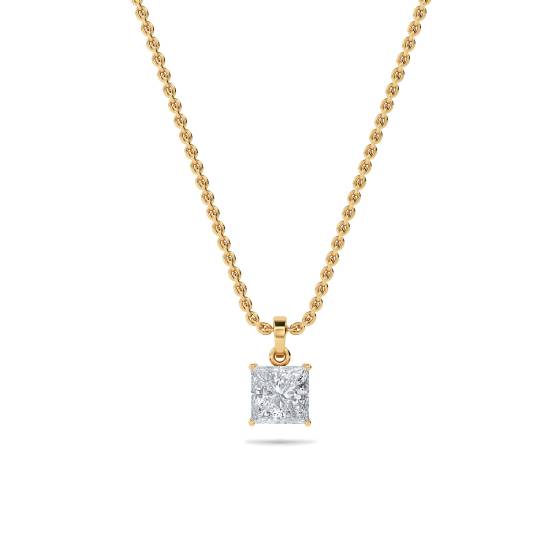 Classic Princess Diamond Solitaire Pendant