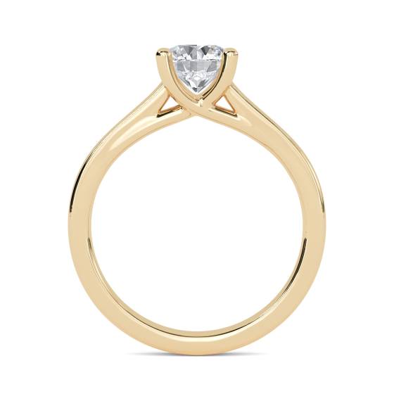 Unique Crossover Round Diamond Engagement Ring