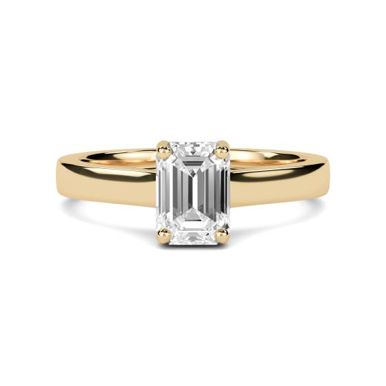 Unique Crossover Emerald Diamond Engagement Ring