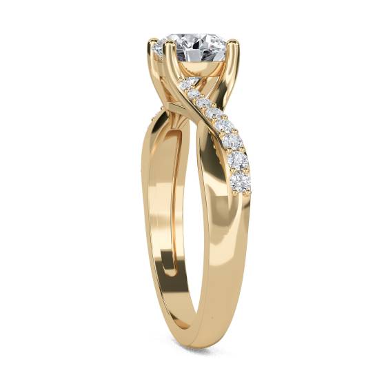 Round Shoulder Set Diamond Engagement Ring