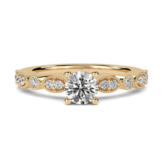 Infinity Twist Round Diamond Engagement Ring