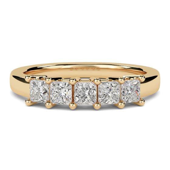 DHRZ0042 5 Stone Princess Diamond Half Eternity Ring