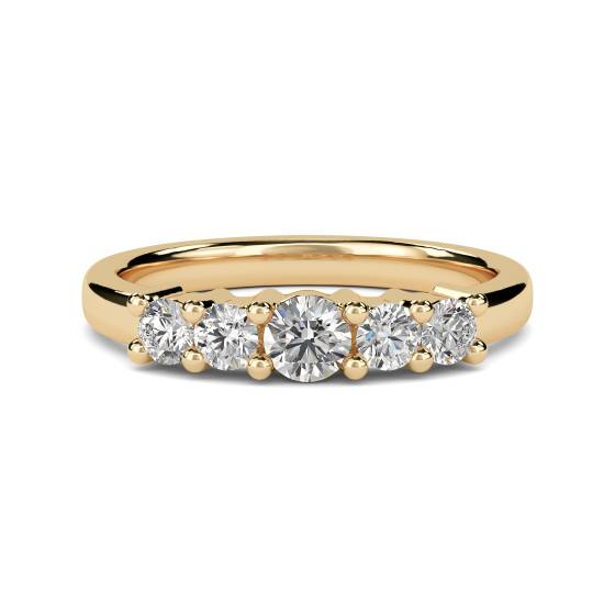 5 Stone Round Diamond Half Eternity Ring