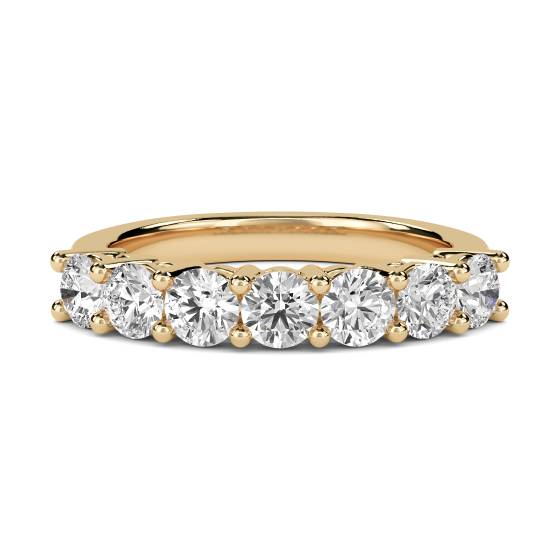 DHRZ0076 7 Stone Round Diamond Half Eternity Ring
