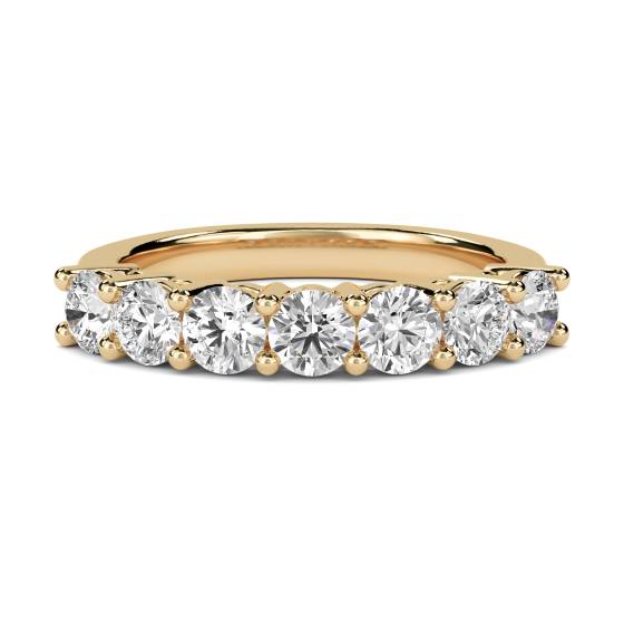 DHRZ0076 7 Stone Round Diamond Half Eternity Ring