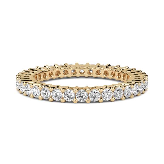 0.50ct I1/F-G Natural Round Diamond Eternity Ring in 18k Yellow Gold
