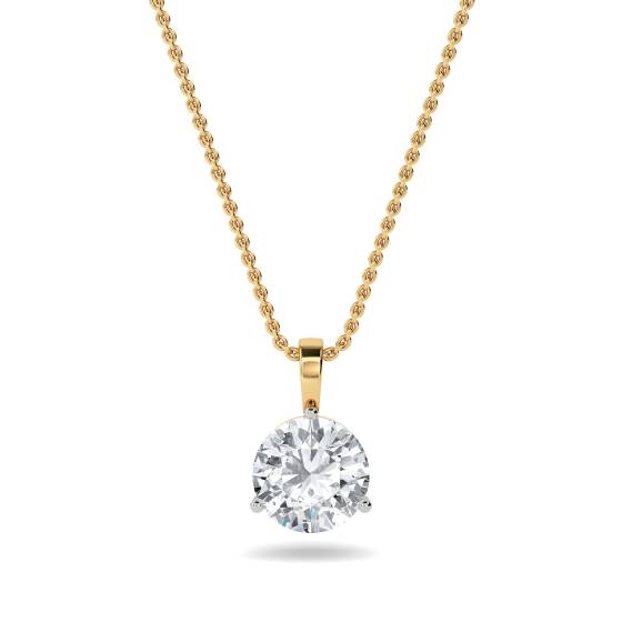 0.30ct SI1/G Elegant Natural Round Diamond Solitaire Pendant in 18k Yellow/White Gold