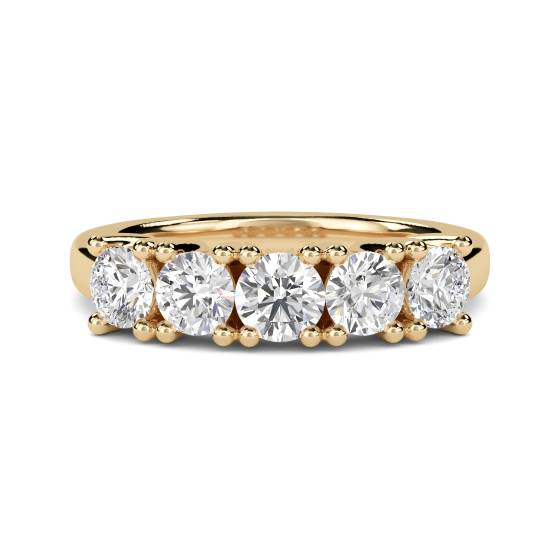 ER060 5 Stone Round Diamond Half Eternity Ring