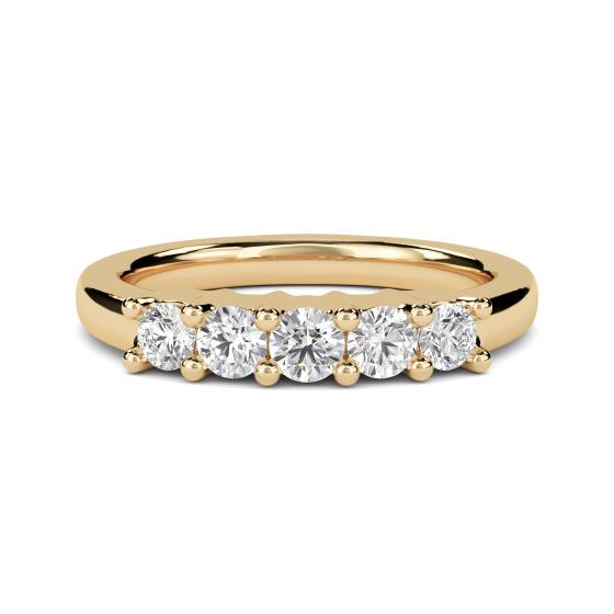 ER128 5 Stone Round Diamond Half Eternity Ring