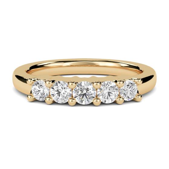 ER128 5 Stone Round Diamond Half Eternity Ring